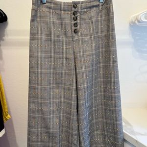 Wide leg cropped Anthropologie plant